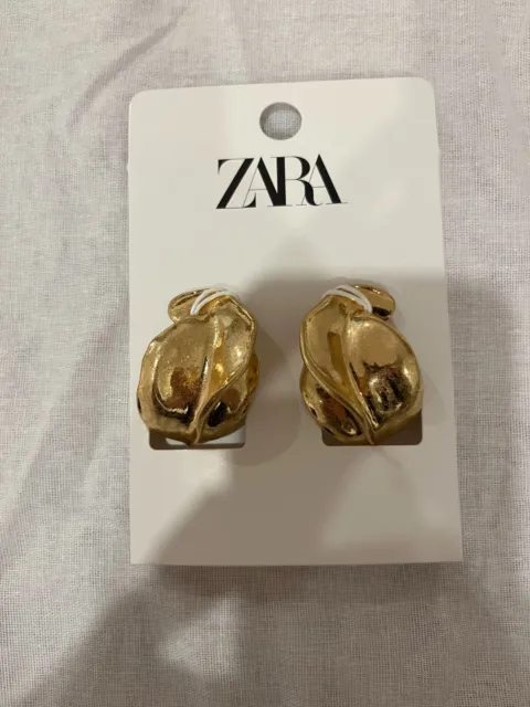 ZARA NEW WOMAN Gold Earrings With Stones Golden Ref.4548/223 £18.91 -  PicClick UK