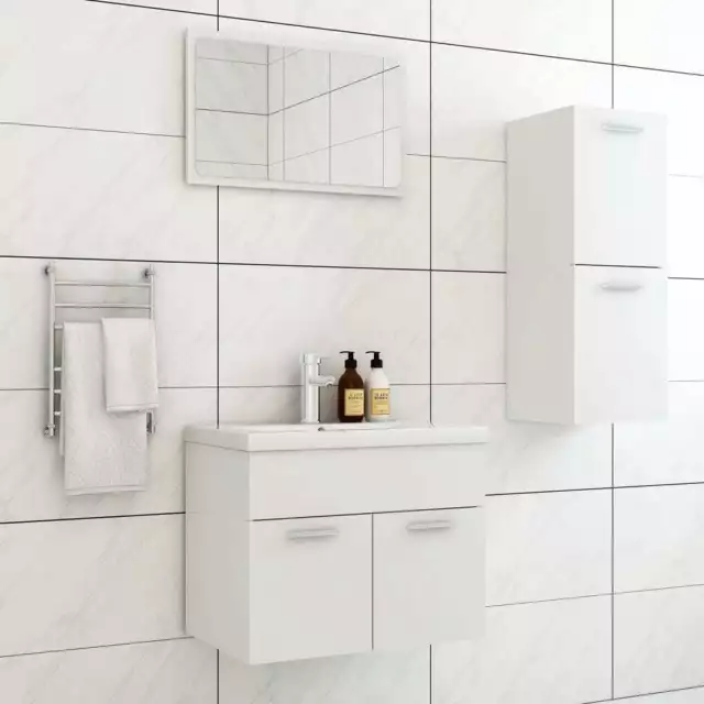 Ensemble de meubles de salle de bain Blanc AgglomÃ©rÃ©