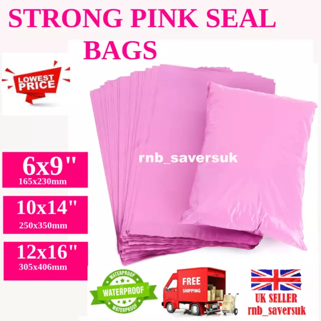 PINK Postal Mailing Bags Postage Coloured Plastic Packaging Parcel Shipping Bags