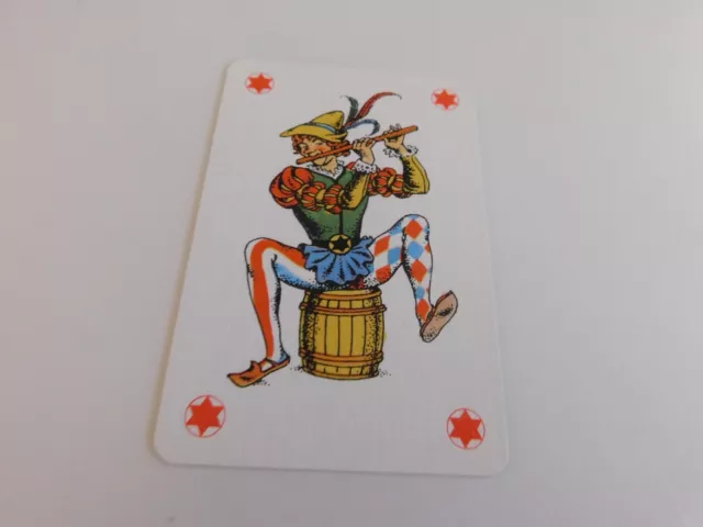 Joker Playing Card Man Playing Flute/Horse Statue