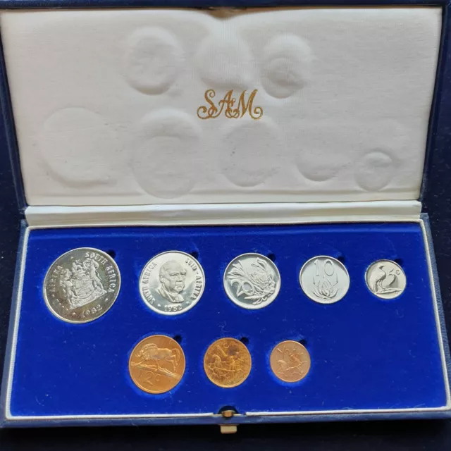 South Africa 8 Proof Coin Set Suid Afrika Silver Rand 1982