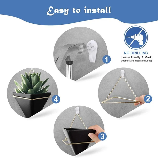 Hanging Planter Easy To Install 2Pcs Simple Wall Planter Matte Finish For