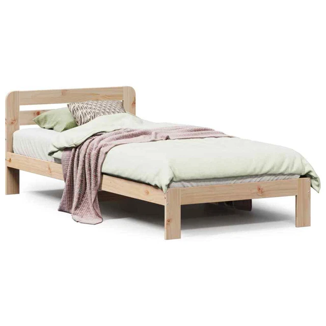 BED FRAME WITHOUT Mattress 75x190 cm Small Single Solid Wood Pine