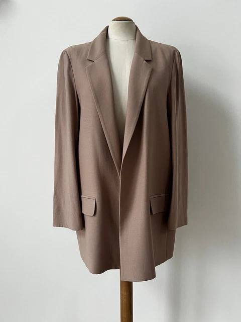 ALLSAINTS BEIGE OPEN Front Aleida Blazer. Size 14 26.00 PicClick UK