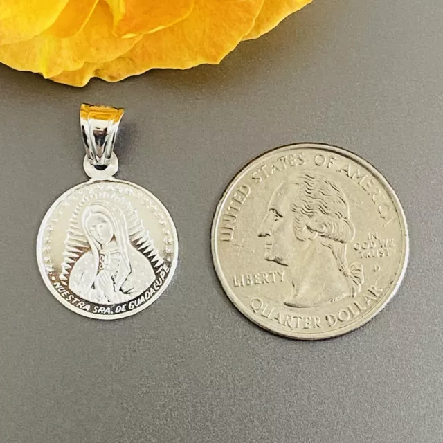 Virgen De Guadalupe Sterling Silver Pendant , Dije Virgen De Guadalupe Plata 925