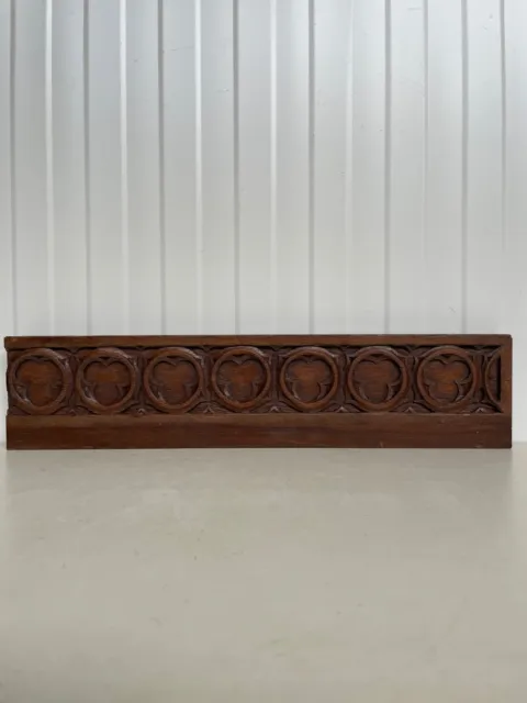 A Beautiful French Architectural Gothic Revival Carving/pediment in oak (1) 2