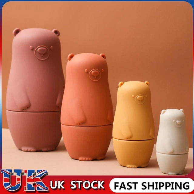 ❀ Color Size Matching Toys Gifts Montessori Toy for Boys Girls (Red Bear)