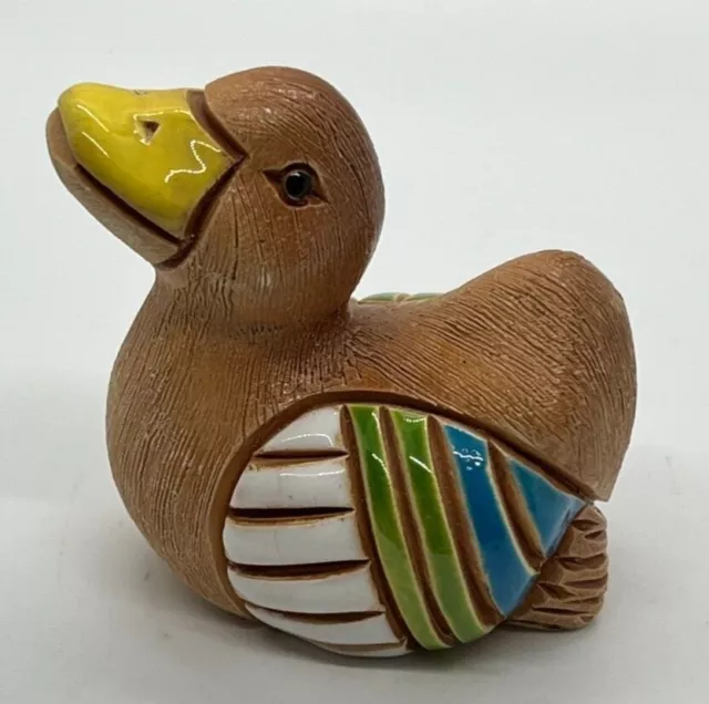 Vintage Artesania Rinconada Uruguay Clay Pottery Folk Art Duck Figure Figurine