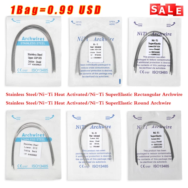 DENTAL ORTHODONTIC ARCH Wire Heat Thermal Activated /Niti/Stainless