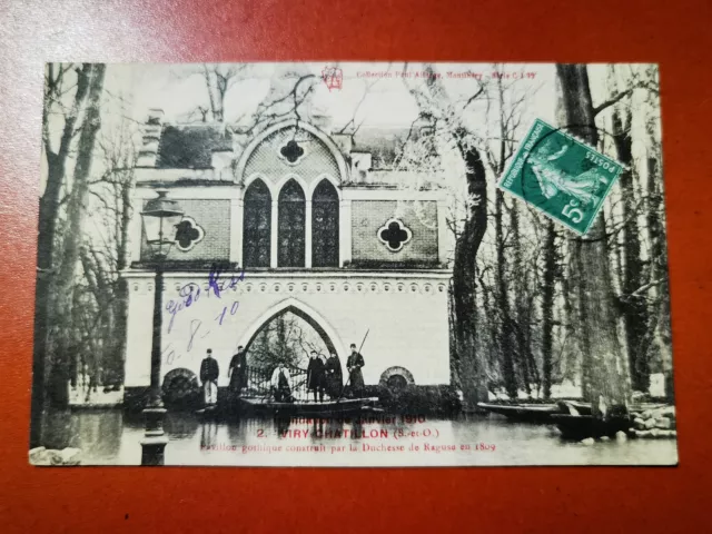 CPA 91 FLOOD JANUARY 1910 - VIRY CHATILLON - Gothic Pavilion