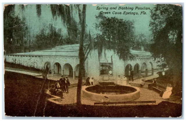 1914 Spring And Bathing Pavilion Green Cove Springs Florida FL Antique Postcard