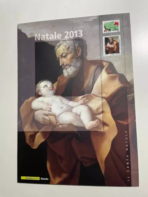 2013 Folder Filatelico Natale Soggetto Laico e Religioso Lamina Argento