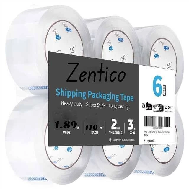 6 Rolls Carton Sealing Clear Packing Tape Box Shipping - 2 mil 1.89" x 110 Yards
