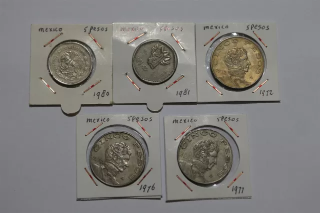 🇲🇽 Mexico 5 Pesos Coin Collection B49 #1886