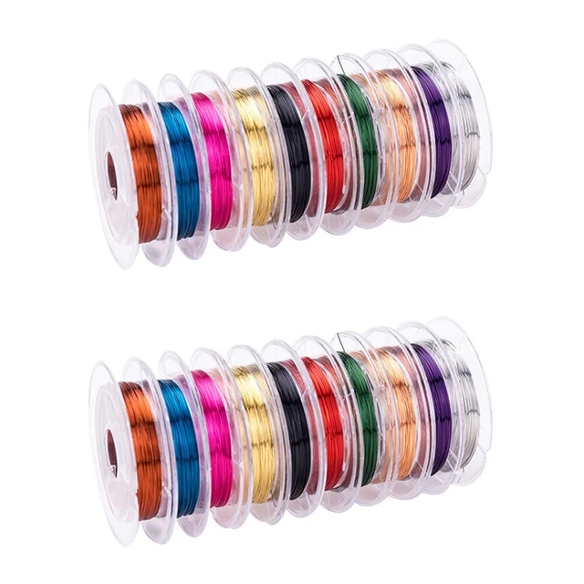 20 Rolls Assorted Color Metal Copper Wire Flexible Artistic Jewelry Painted
