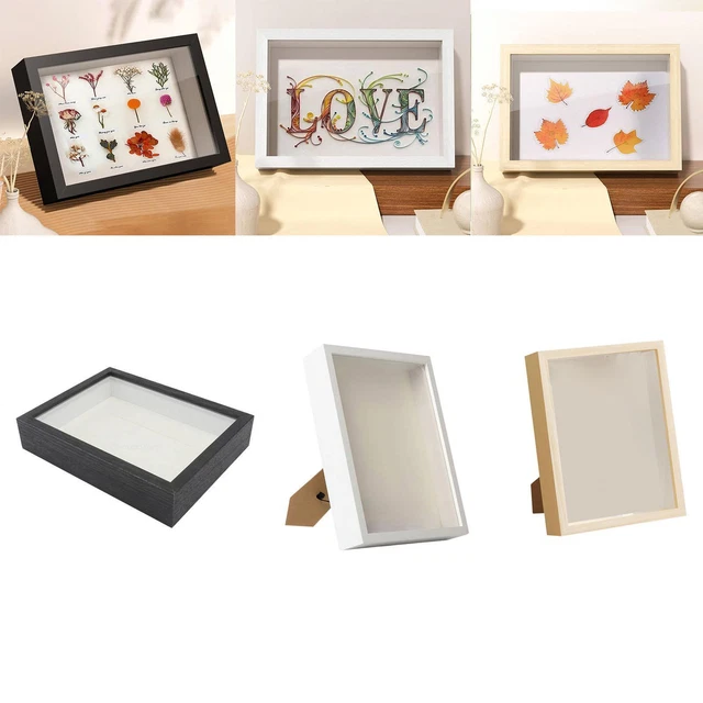 Americanflat Cadre boîte ombre de 20,3 x 25,4 cm en chêne foncé foncé avec dos en lin doux – Bois d'ingénierie avec verre résistant aux chocs
