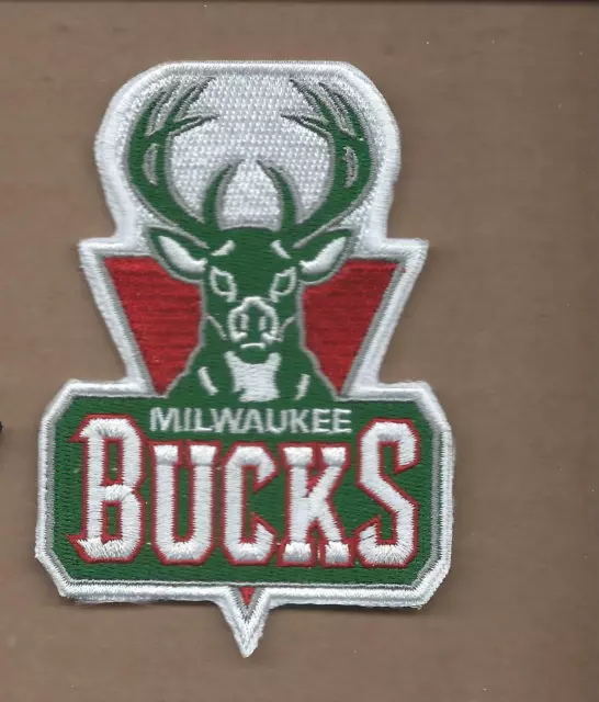 New 2 3/4 X 4 Inch Milwaukee Bucks Iron On Patch Free Shipping P1