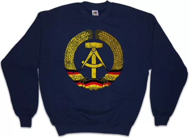DDR SYMBOL Sweatshirt Pullover Flag Hammer Circle Eastern Logo East Germany GDR