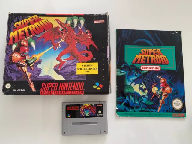 SNES Super Metroid Big Box mit OVP und Spieleberater Super Nintendo PAL