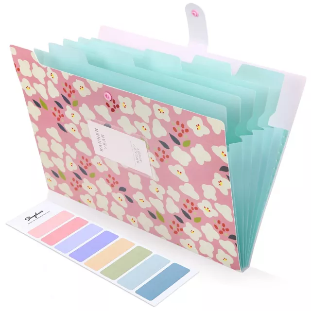 Expanding File Folders with 8 lables, Floral Printed Accordion Document Folde... 2