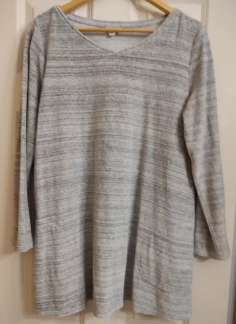 J Jill velour long-sleeved top, gray, size large