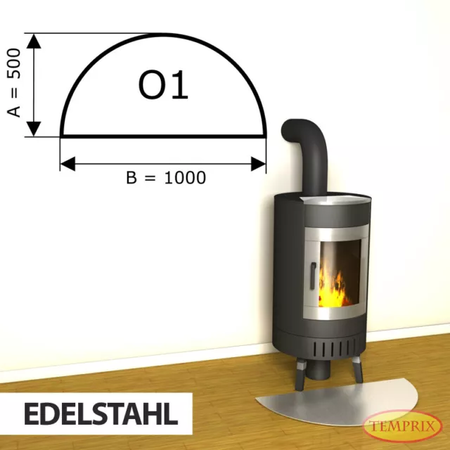 Kamin Bodenplatte Funkenschutz Kaminplatte Edelstahl Ofen Platte Ofenblech -O1