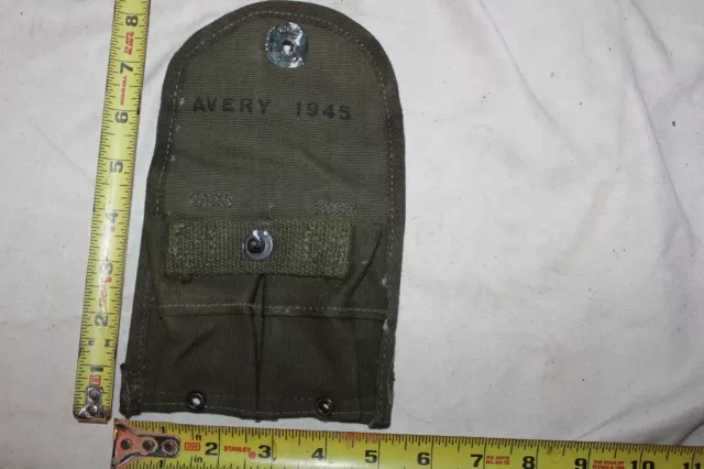 1 US Military Issue GI WW2 AVERY 1945 M1 Carbine Garand Magazine Pouch NOS 3