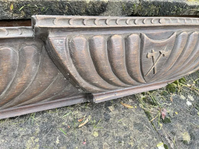 18th/19th Century Oak Top Rail/ Cupboard Top Cornice Carved Break Front