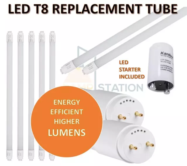 LED Tube T8 Fluorescent Replacement 2ft 4ft 5ft Cool white Daylight HIGH LUMENS