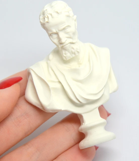 MICHELANGELO BUST HEAD Greek Roman Sculpture Statue Gypsum Plaster £14. ...
