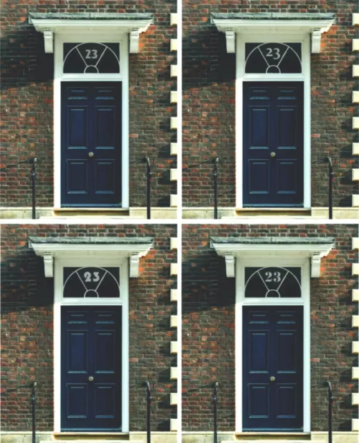 House Numbers Frosted Etched Window Traditional Porch Fanlight Personalised