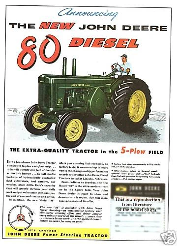 John Deere Model 80 Tractor - Lawn and Garden L&G Model 8 & 50 dumpcarts trailer