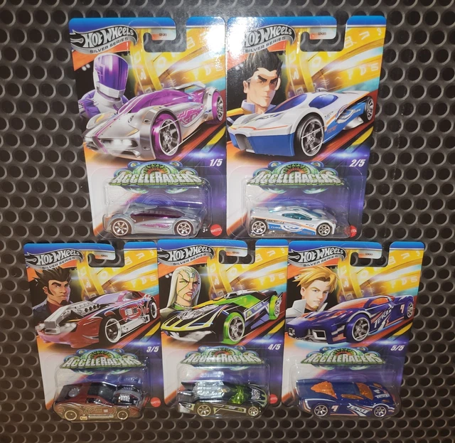 2025 HOT WHEELS Silver Series: ACCELERACERS - Full Set Of 5 (Retro 2005 ...