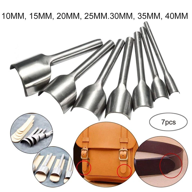 7pcs Lederhandwerk Craft Halbrundschneider DIY Handarbeit 10MM-40MM Werkzeug Set