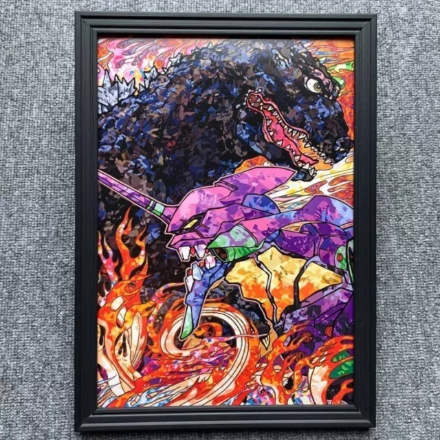 Evangelion Godzilla Vs Evangelion Art Poster A4 Size Freme Design Art