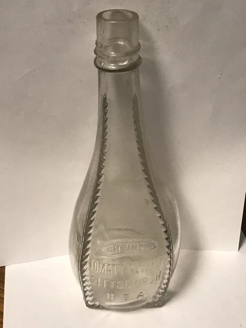 Patent 1900 Heinz Tomato Ketchup Bottle Fancy Bulbous Tooled Top
