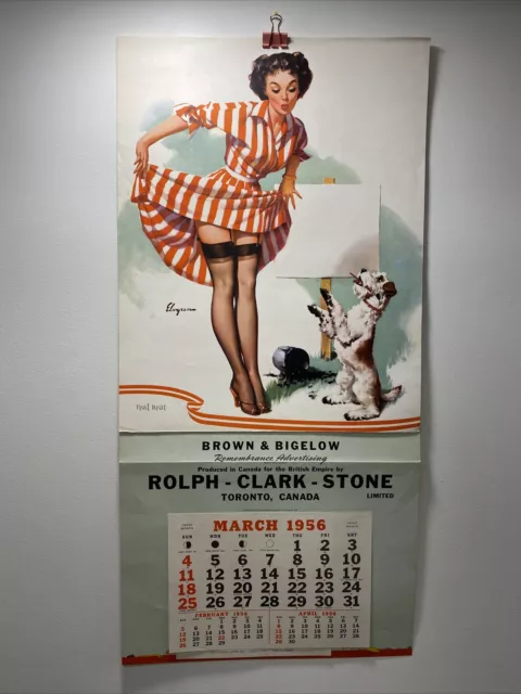 Pin-Up Calendar, Elvgren, Rolph-Clark-Stone Lawson Wood Monkey Large Pin-Up Girl