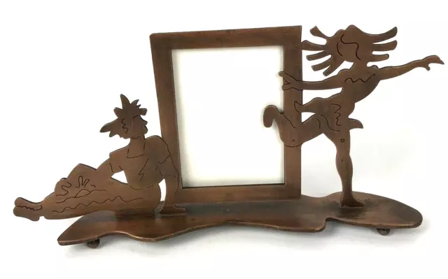 Vtg 90s Burnes of Boston Picture Photo Frame Metal Dancer Figural Mod retro
