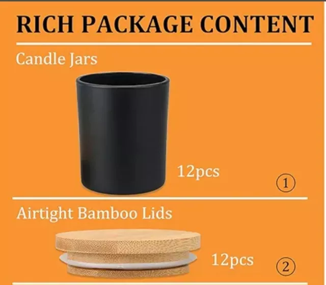 Tarros para velas con tapa de bambu hermetica,  12 unidades por lote 3