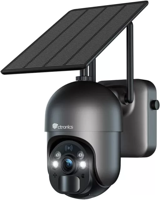 Ctronics Überwachungskamera Aussen mit Solarpanel, 2560×1440P PTZ WLAN IP Kamera 2
