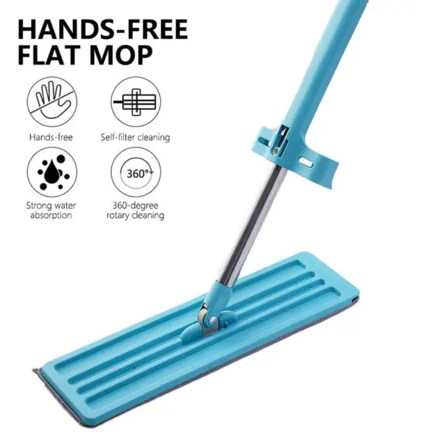 Microfiber Flat Mop Hands Free Squeeze Cleaning Floor Washable Mops Mop' W0B4