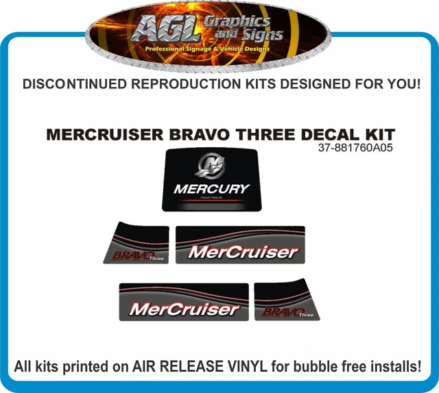 MERCURY MERCRUISER BRAVO Three Outdrive Replacement Decal Kit Diesel ...