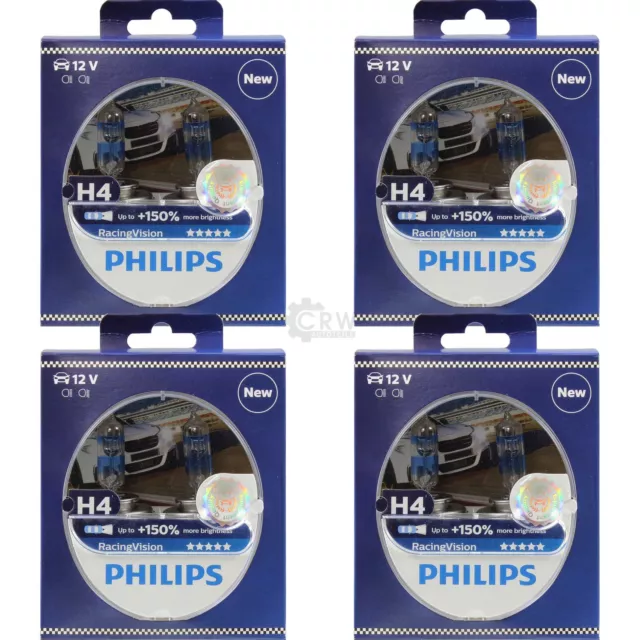 4x Philips Course Vision H4 12V 60/55W P43t +150% 2 Pièce Kit Ampoule 12342RVS2