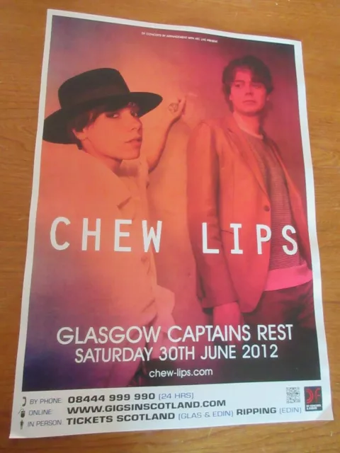 Chew Lips Concert/Gig Poster - Glasgow. 2012 Live Music Show — Tour Memorabilia!