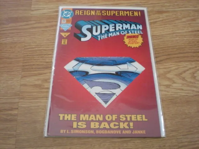 Superman The Man of Steel #22 (1991 Series) DC Comics "Die-Cut Cover" VF/NM