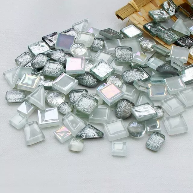 up to 200x Mixed Crystal Glass Mosaic Tiles Kitchen Bathroom Art Craft Supplies