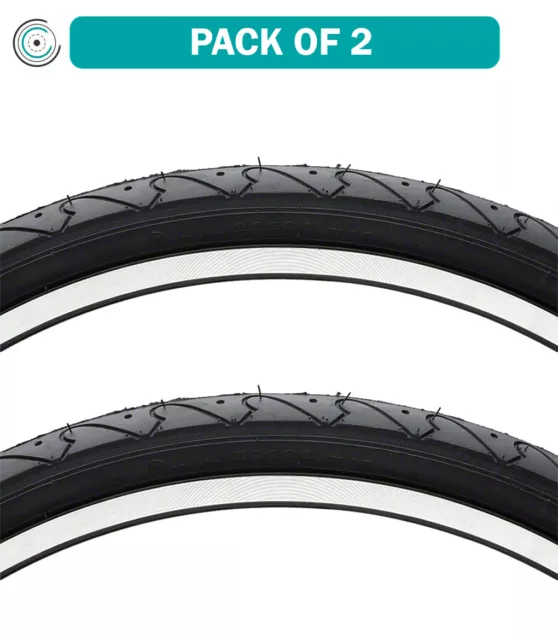 Pack of 2 Vee Rubber Smooth Tire 26 x 1.5 Clincher Wire Black 27tpi