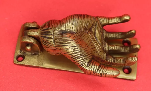 Hand Shape Victorian Antique Repro Handmade Brass Door Knocker Home Office Décor