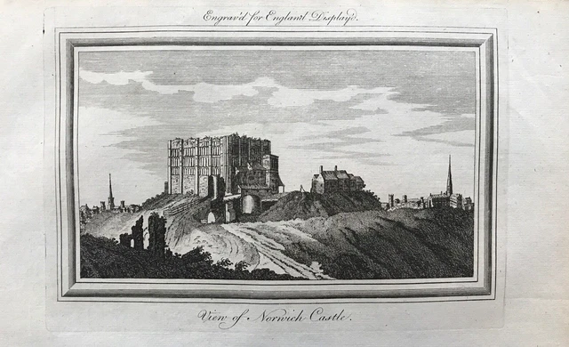 1769 Antique Print; Norwich Castle, Norfolk
