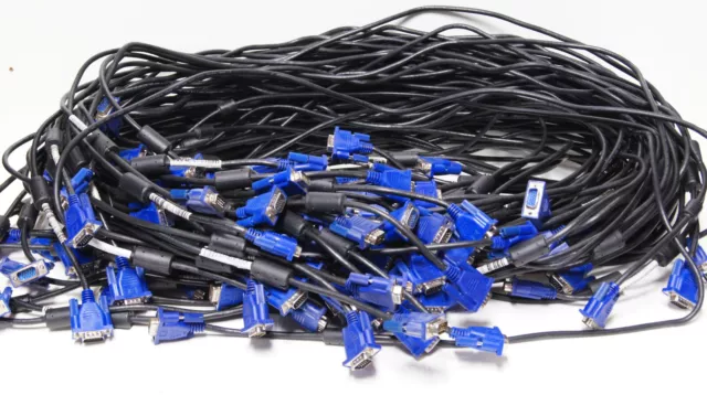 LOTE de 50 - 5 ft a 6 ft cables de cable macho a macho para monitor VGA de 5 ft a 6 ft